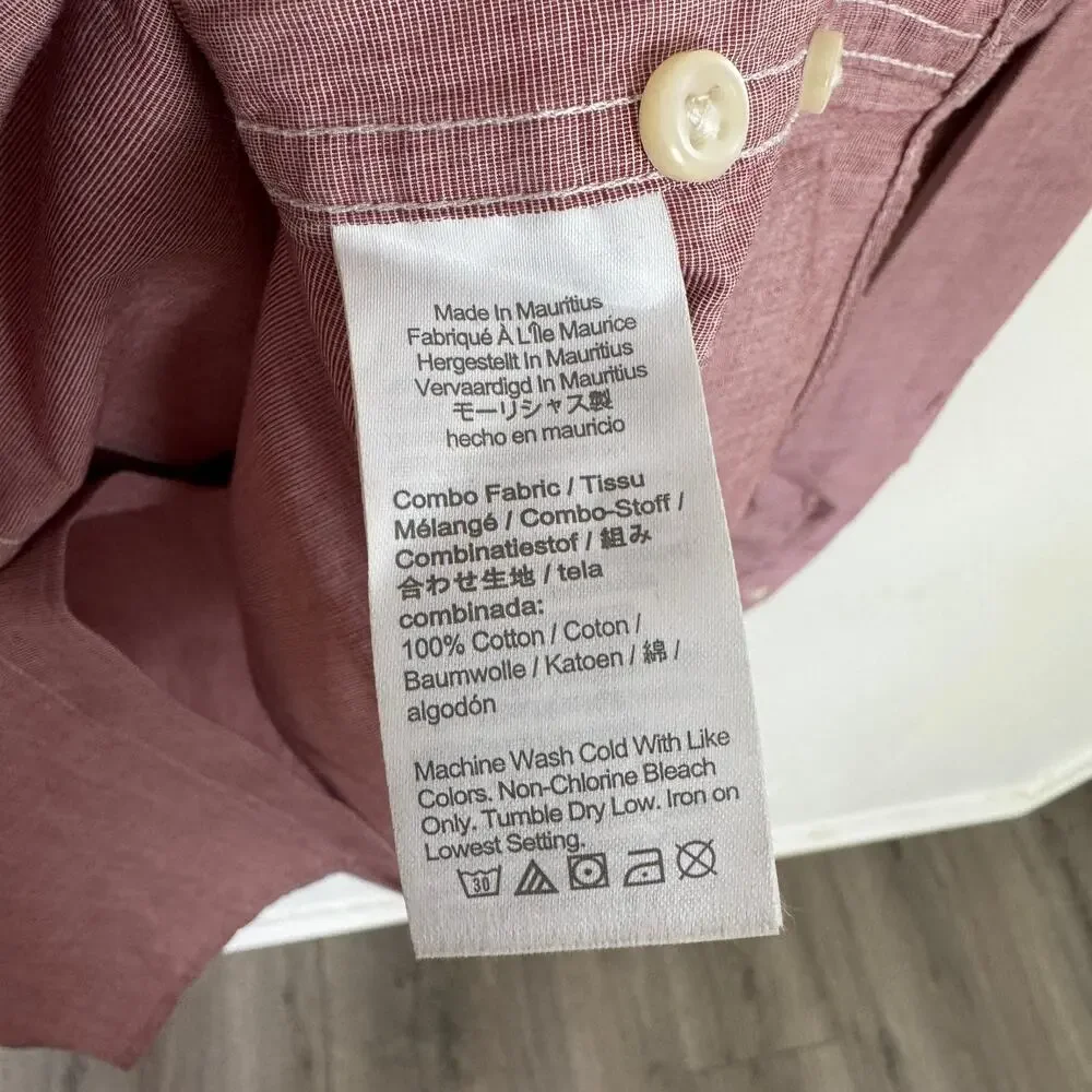 J.Crew Slim Secret Wash Shirt XL Red Ochre End-on-End Cotton Poplin Button Down